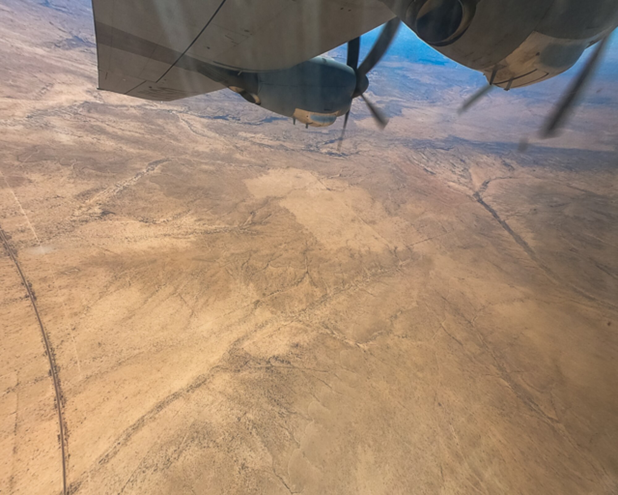 C-130J Super Hercules flying over west Texas.