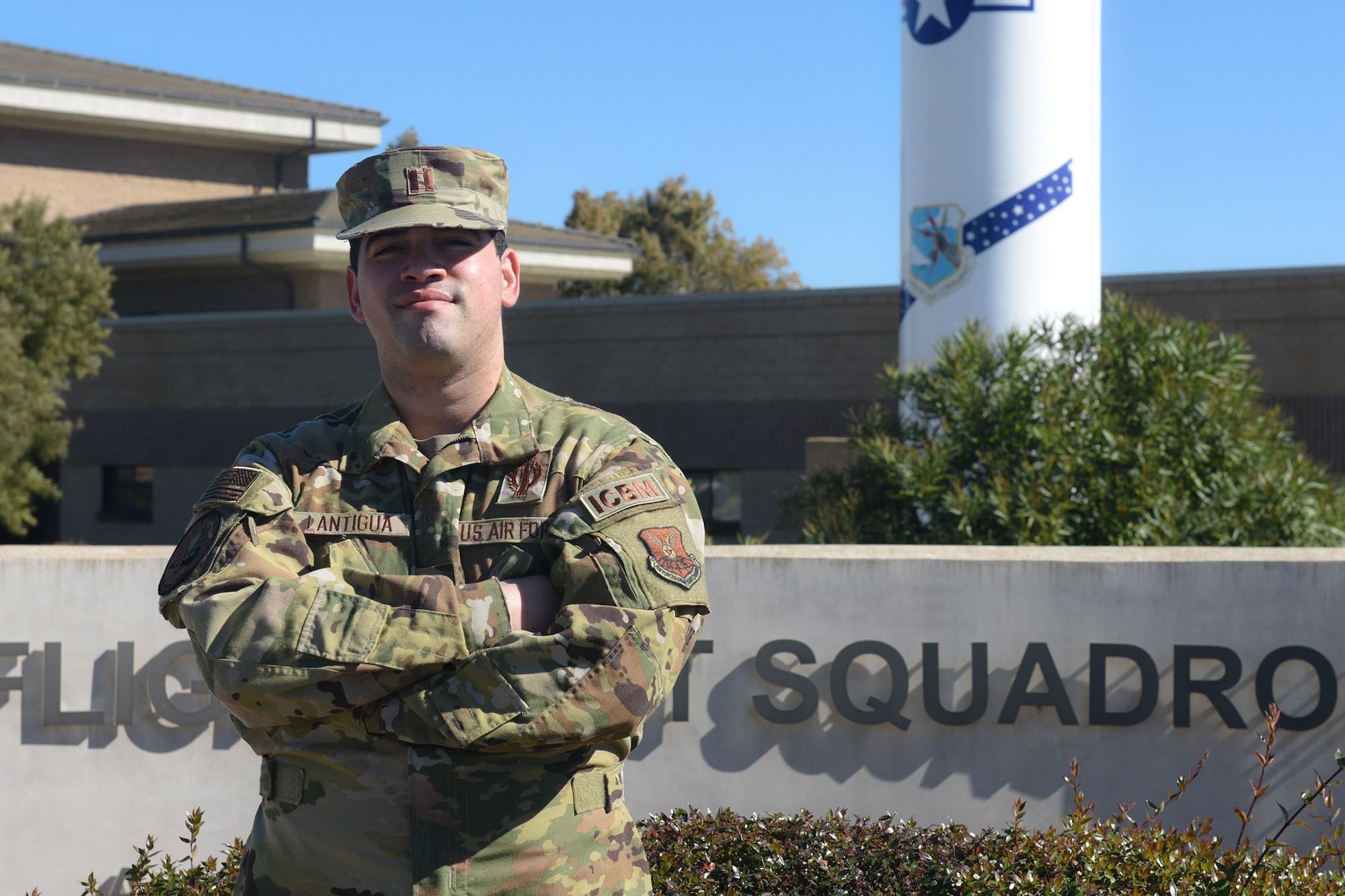 A Minuteman III operator poses for a photo at Vandenberg Air Force Base, California.