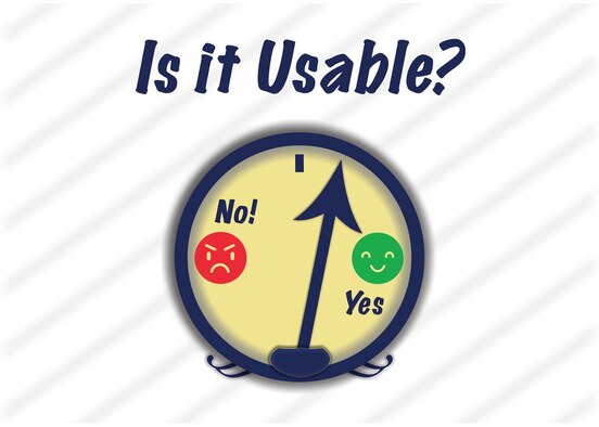 Infographic visualizing a usability gauge
