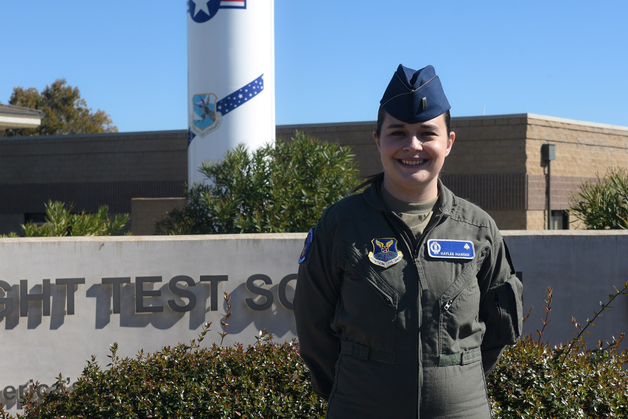 A Minuteman III operator poses for a photo at Vandenberg Air Force Base, California.