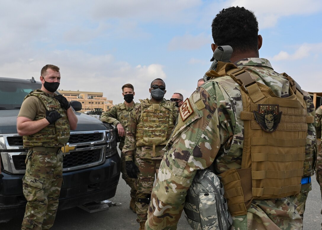 A photo of an Airman conducting training