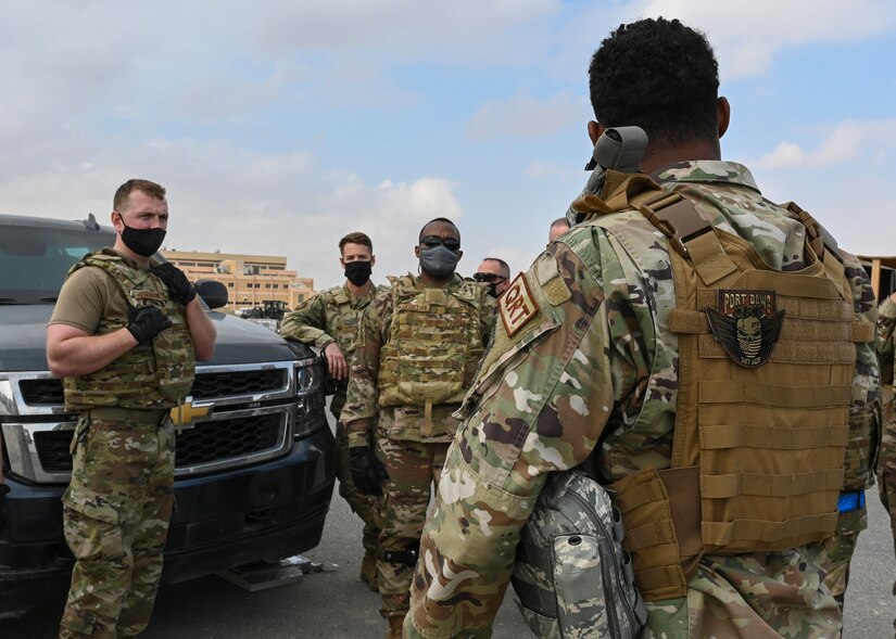 A photo of an Airman conducting training