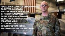 Senior Master Sgt. Daniel Abrams-Trust, 2nd Munitions Squadron cruise missile flight chief, poses for a photo at Barksdale Air Force Base, La., Jan. 28, 2021. Abrams-Trust was placed on an Air Force level logistics team a part of the Aether-Sprint program, designed to improve and better Air Force logistics and communications. "We always look for opportunities to better ourselves and the people around us," Abrams-Trust said. "In this circumstance, there was a way to round myself out and understand strategic vision a little better so that I can use that here in my organization, the 2nd MUNS." (U.S. Air Force graphic by Airman 1st Class Jacob B. Wrightsman)