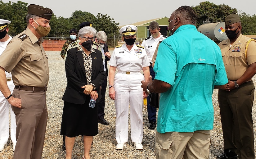 On a recent visit to Cooperative Security Location Accra in Ghana, Africa, U.S. Africa Command Commander Gen. Stephen J. Townsend received a CSL introduction and capabilities overview from the 405th Army Field Support Brigade's Logistics Civil Augmentation Program-Africa.