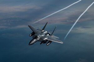 F-15E Strike Eagles watch over troops in CENTCOM