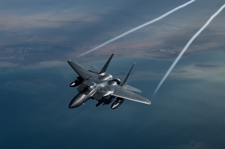 F-15E Strike Eagles watch over troops in CENTCOM