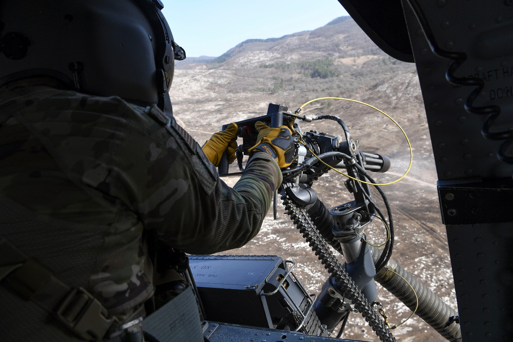 Leadership from the 31st FW conducted GAU-2 gunnery training and close air support with the 56th Rescue Squadron to execute HH-60G weapons employment in a joint and international environment.