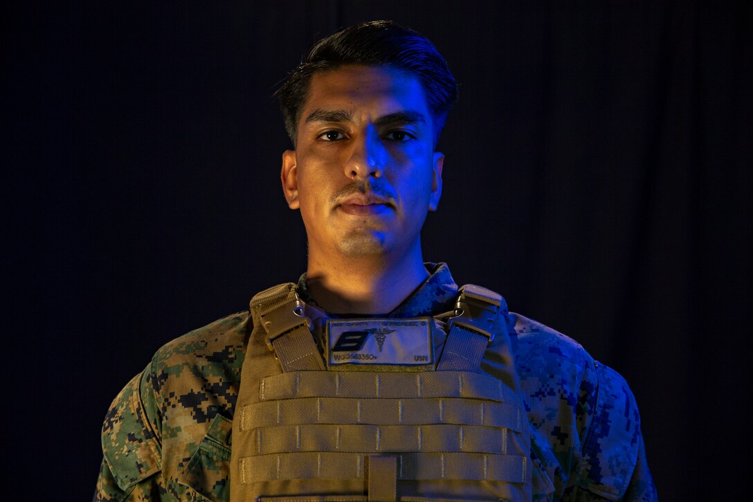 HM Gilbert Gonzalez, a corpsman with 2nd Battalion, 6th Marine Regiment, 2d Marine Division, poses for a photo on Camp Lejeune, N.C., February 18, 2021. “You can’t be a leader, without being a professional,” said Gonzalez, a La Palma, Calif., native. According to his leadership, Gonzalez is a reliable and driven Sailor who works daily to inspire and lead his junior Sailors and peers by example. He also is a trustworthy Sailor, that is always ready and willing to cover down for his team in any capacity he is needed. Gonzalez maintains a professional attitude even during the most difficult of task. (U.S. Marine Corps photo by Cpl. Elijah J. Abernathy)