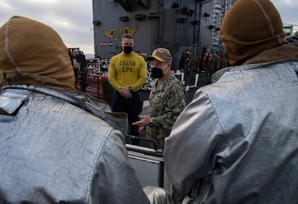 Chief of Naval Operations and MCPON Visit USS Nimitz at Sea