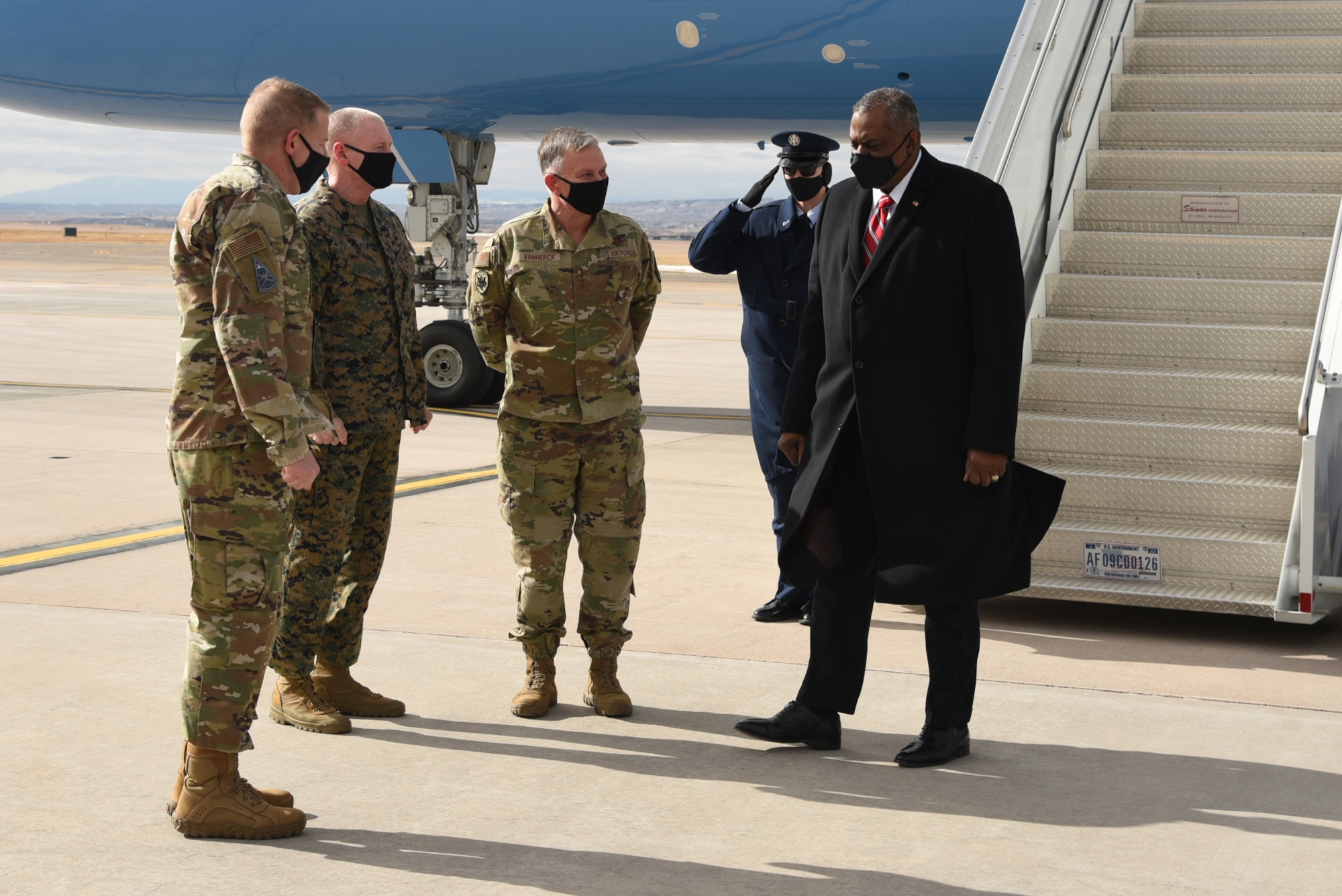 Secretary of Defense greets Team Peterson