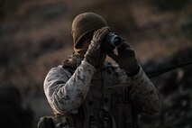 A Marine checks and adjusts a thermal optic at the Marine Corps Air Ground Combat Center, Twentynine Palms, Feb. 17.
