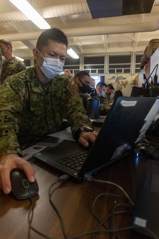 U.S. Marine Corps Lt. Gen. H. Stacy Clardy, III., commanding general of III Marine Expeditionary Force visits Exercise Yama Sakura 79 on Camp Courtney, Okinawa, Japan, Dec. 12, 2020.