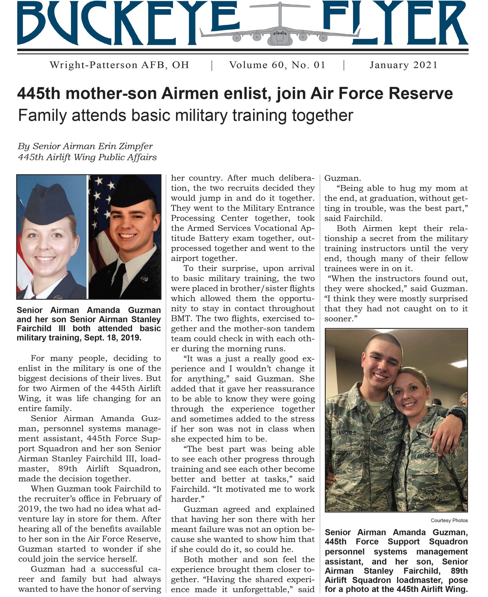 The January 2021 issue of the Buckeye Flyer is now available. The official publication of the 445th Airlift Wing includes eight pages of stories, photos and features pertaining to the 445th Airlift Wing, Air Force Reserve Command and the U.S. Air Force.