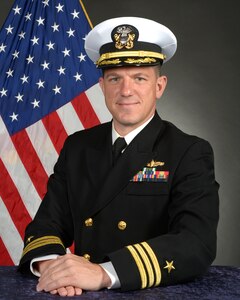 Studio portrait of Cmdr. Dominic J. Kramer