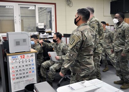 Soldiers at the U.S. Army Medical Materiel Center-Korea track incoming shipments of COVID-19 vaccine in support of U.S. Forces Korea vaccination efforts.