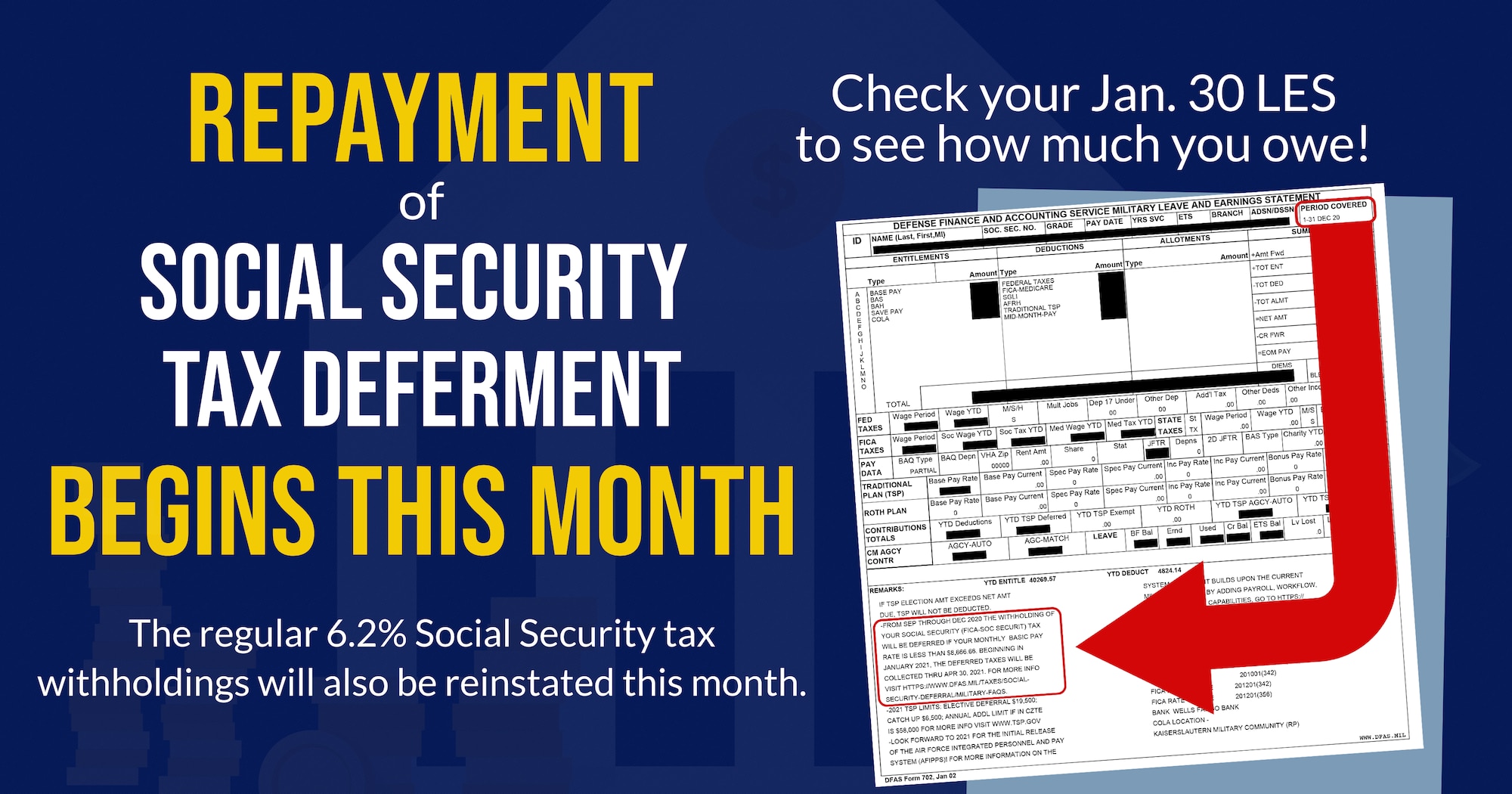 This graphic was created as a visual aid to accompany an article written about the tax deferment. (U.S. Air Force graphic by Senior Airman Jennifer Gonzales)