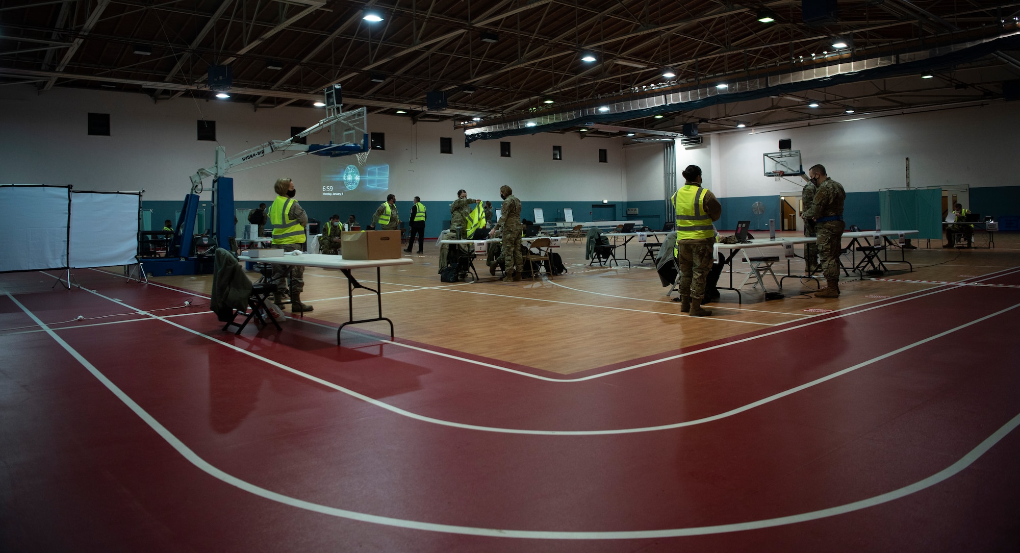 U.S. Air Force medical personnel prepare to administer the COVID-19 vaccine at Ramstein Air Base, Germany, Jan. 4, 2021.