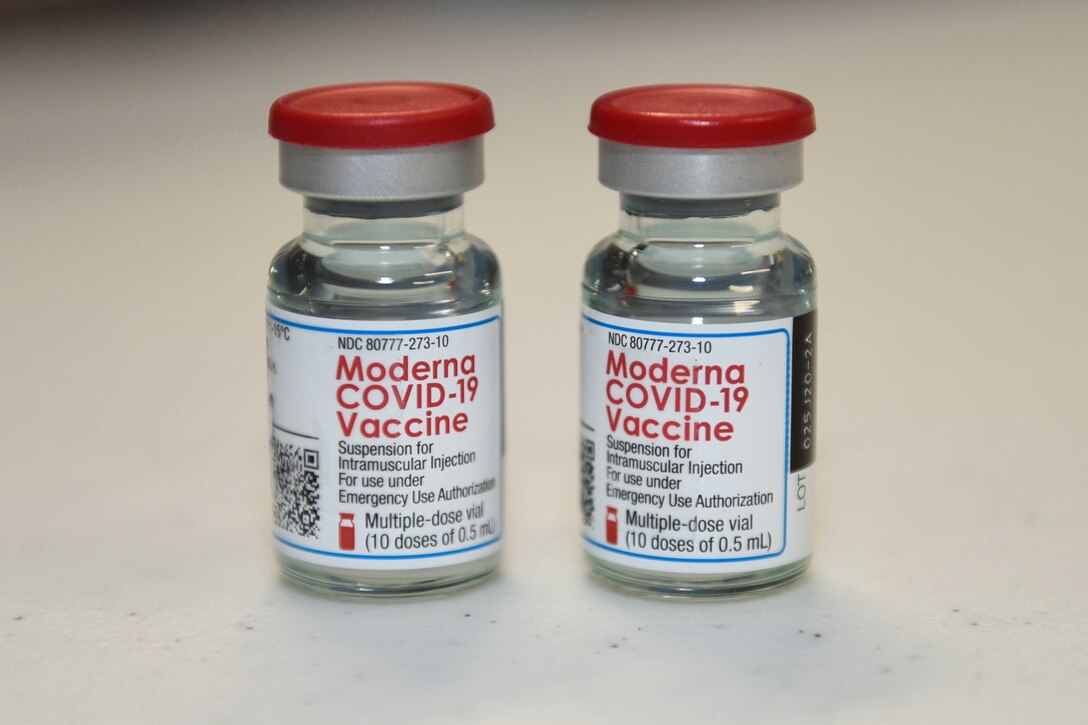 Two Moderna vaccines are shown.