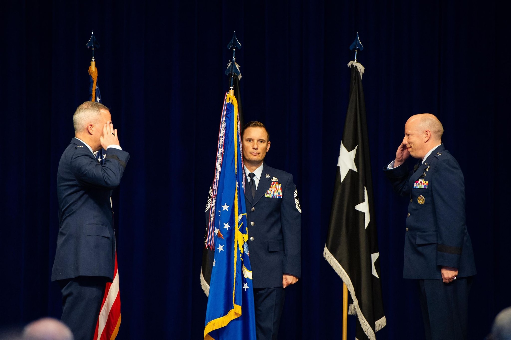 Brig. Gen. Stephen Purdy assumed command of the 45th Space Wing and Eastern Range in a ceremony held Jan. 5, 2021, at Patrick Space Force Base, Fla. The ceremony was presided over by Lt. Gen. Stephen Whiting, commander of Space Operations Command. (U.S. Space Force photo by Amanda Ryrholm)