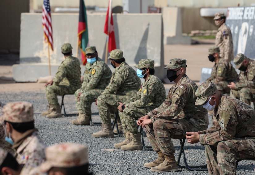 2nd Armored Brigade Combat Team, 1st Armored Division held a SABOT Academy socially distanced graduation ceremony for Kuwaiti Land Force Soldiers, Kuwaiti National Guardsmen, and Soldiers within the unit, near Camp Buehring, Kuwait on January 5, 2021. “This course is intended to prepare Soldiers for the rigors of Master Gunner School,” said Sgt. 1st Class Jackson Leflar, SABOT Academy instructor and 2ABCT Abrams Bradley fighting vehicle master gunner. “SABOT Academy was designed more as a crash course and personal assessment of the ability to process and retain the information that is being taught.” (U.S. Army phot o by: Staff Sgt. Michael West)