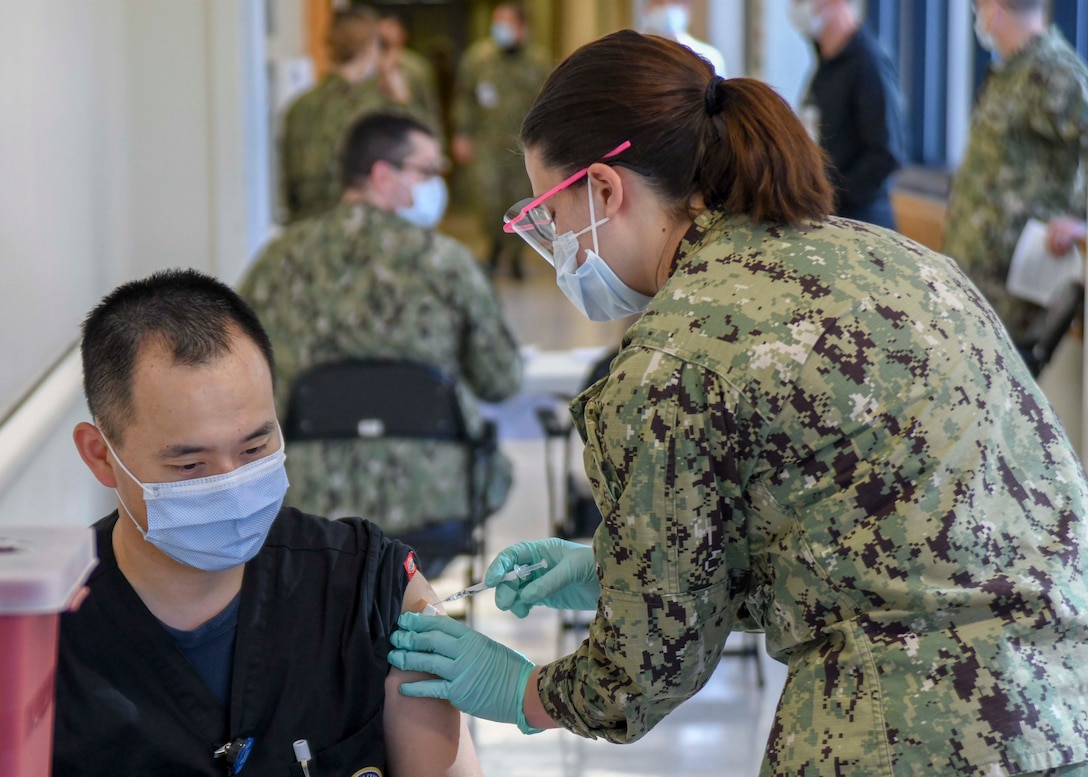 Naval Medical Center Camp Lejeune on December 28, 2020 administered the first doses of the Pfizer/BioNTech COVID-19 vaccine. Per the Department of Defense’s strategic plan for distribution and administration of the vaccine, initial recipients of the vaccine were given to frontline health care providers and personnel with the Emergency Department/Trauma Department, Intensive Care Unit and other frontline workers as identified by the facility. Vaccines will also be given to frontline health care workers and first responders attached to Marine Corps Installations East to include MCAS New River, II MEF, and MARSOC.