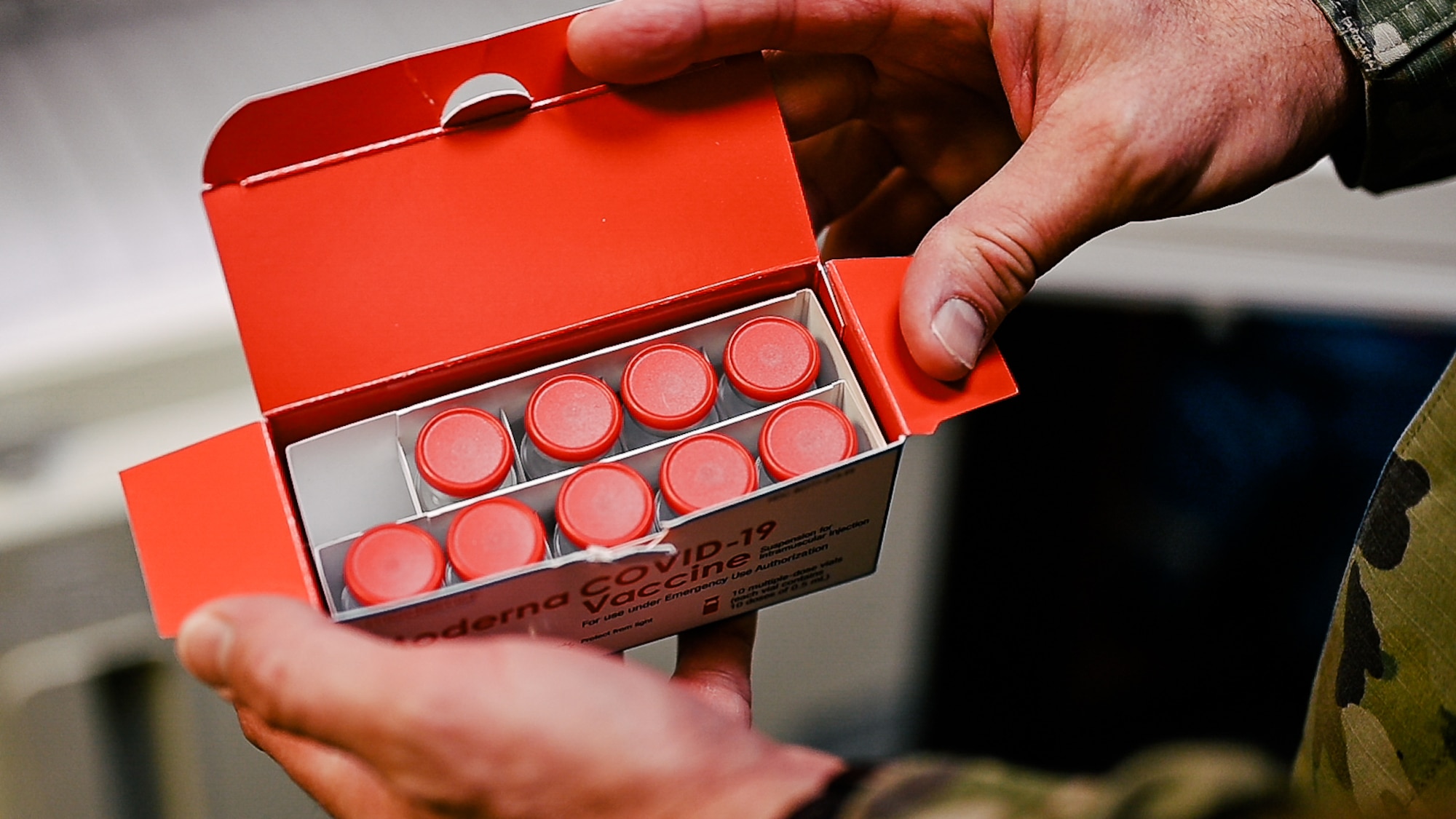 Multiples doses of a COVID-19 vaccine are prepared for initial use on Scott Air Force Base, Ill., Jan. 6, 2021. Scott AFB administered the first three doses of the vaccine to three enlisted Airmen, who are first responders, in accordance with guidance from the Center of Disease Control and the Department of Defense. (U.S. Air Force photo by Tech. Sgt. Jordan Castelan)
