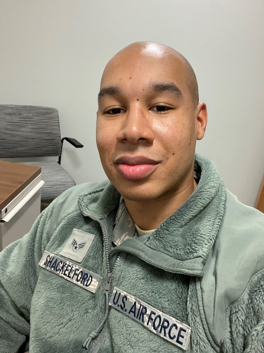 Senior Airman Louis Shackelford, an Aerospace Medical Technician for the 446th Aerospace Medicine Squadron, initiated a clothing drive in his unit for those who have unstable living conditions in the Pacific Northwest area. (Courtesy photo)