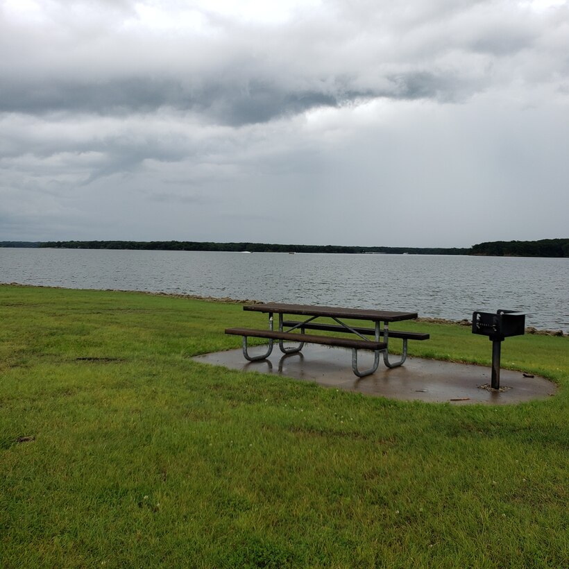 Storms Rolling in over Lake Shelbyville Picnic Areas at Dam West Point