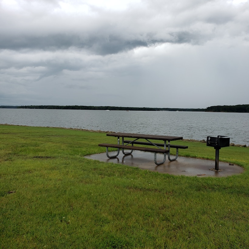 Storms Rolling in over Lake Shelbyville Picnic Areas at Dam West Point