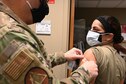 Airmen from the 2nd Medical Group receive the first doses of the COVID-19 vaccination at Barksdale Air Force Base, La., Jan. 6, 2021.