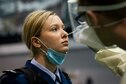 U.S. Air Force Academy cadets returning from winter break receive a rapid result COVID-19 test before entering a restriction of movement phase to start the semester in Colorado Springs, Colo., Jan. 5, 2021.