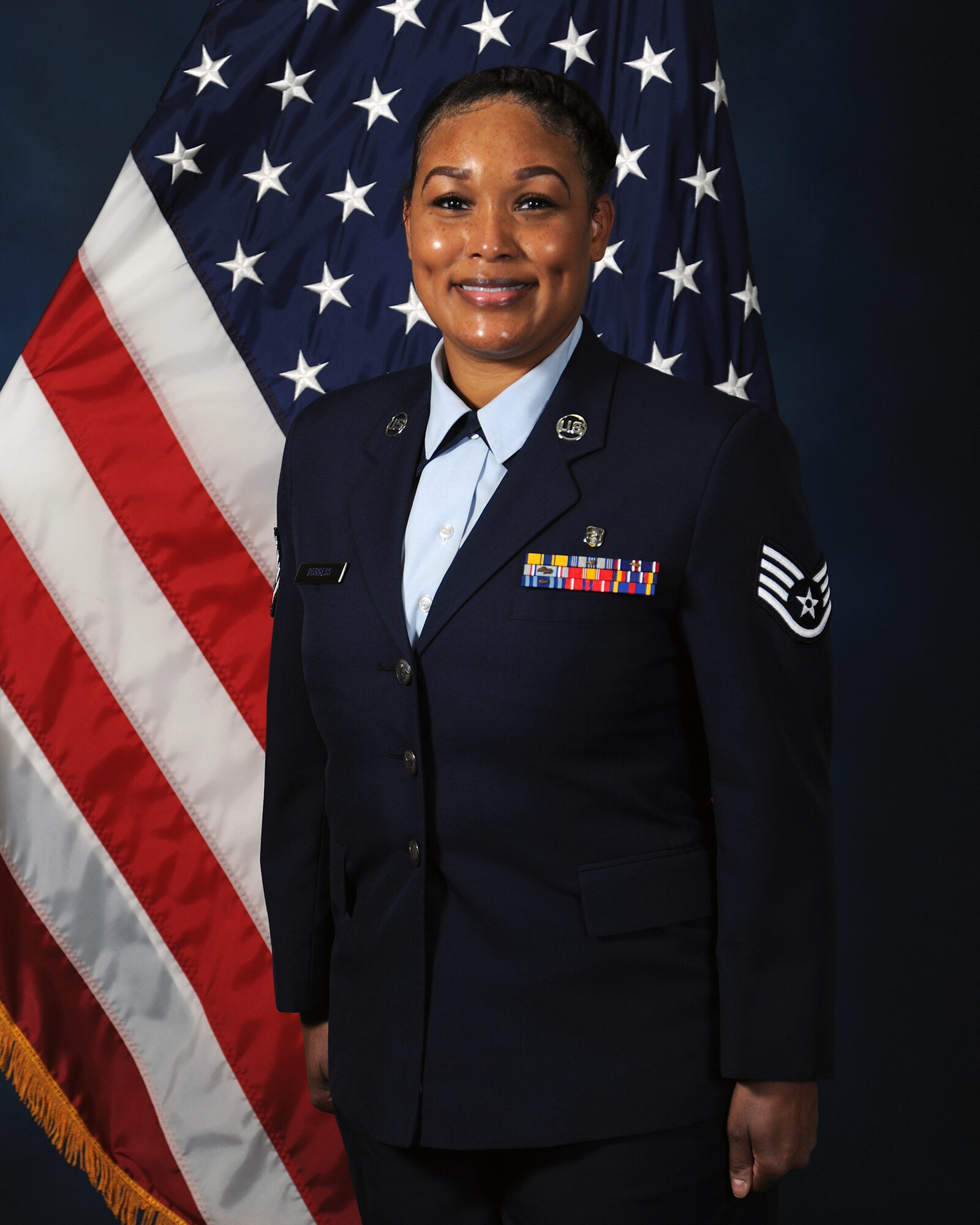 Tech. Sgt. Lateshia Burgess (pictured as Staff Sgt.) will represent the Air Force as a Fiesta 2021 Air Force ambassador. Fiesta 2021 is scheduled to take place April 15-25 in San Antonio, Texas.