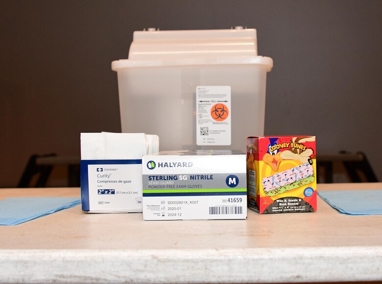 Medical supplies on a table
