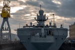 the ship's dry dock phase in San Giorgio Del Porto in Genoa, Italy