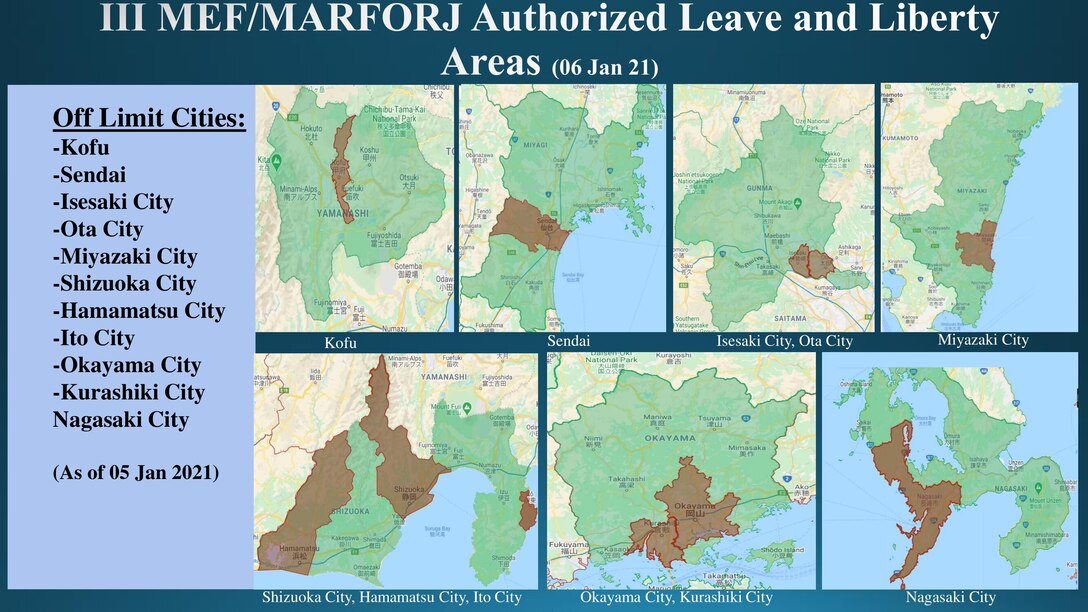 III MEF/MARFORJ Authorized Leave and Liberty Areas (06 Jan 21)