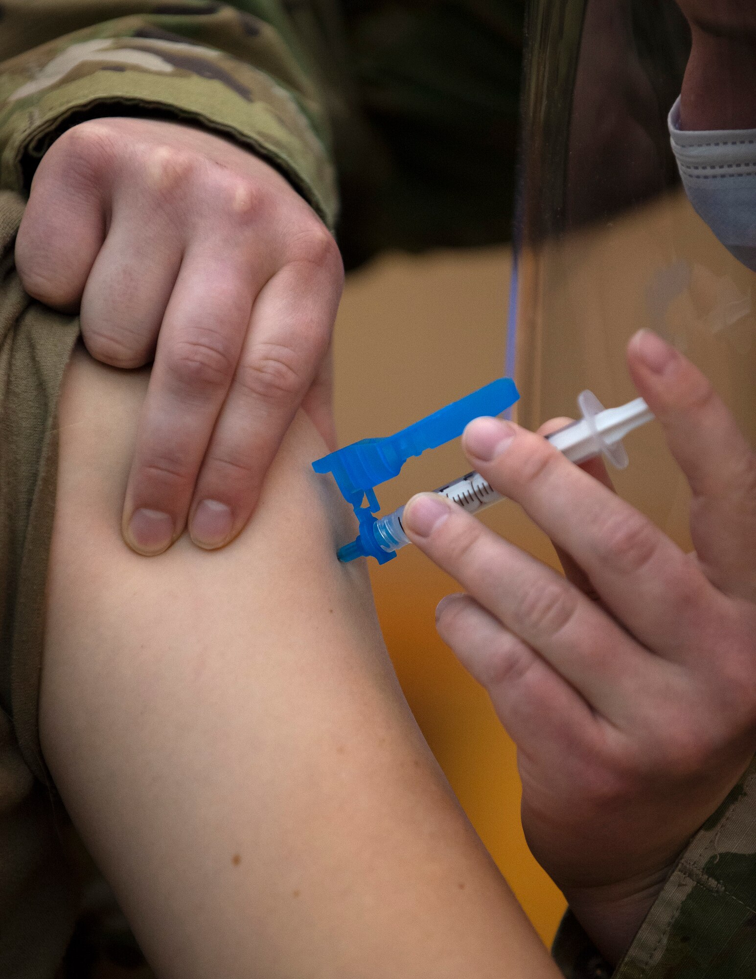 U.S. Air Force Airmen from the 133rd Airlift Wing received their first dose of the Moderna COVID-19 vaccine in St. Paul, Minn., Jan. 8, 2021.