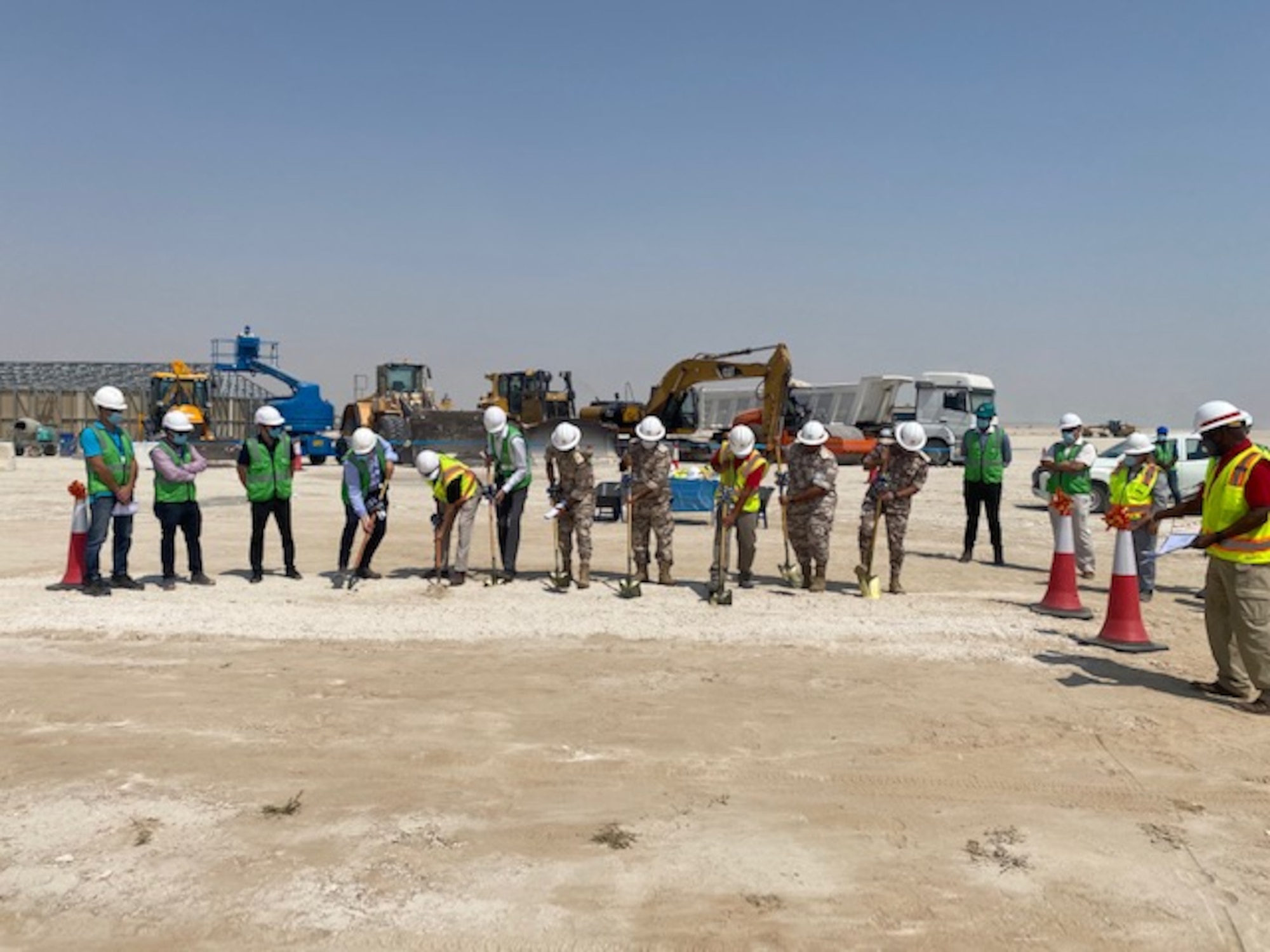 The AFSAC FMS Construction Division and local contractors breaking ground for new air force infrastructure for a USAF International Partner. (Courtesy photo)