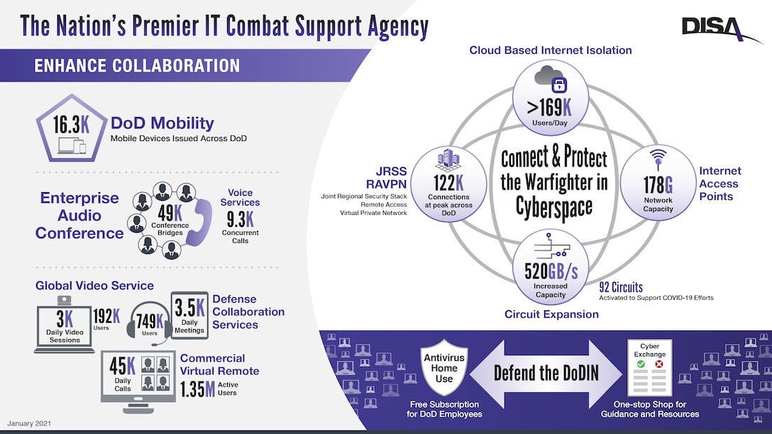 A graphic showing DISA capabilities.