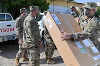 U.S. Civil Affairs East Africa Team supply PPE equipment for Regional Hospitals outside Djibouti