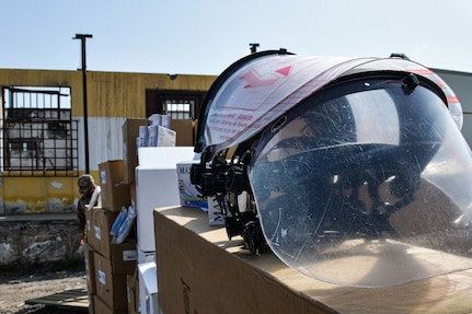 U.S. Civil Affairs East Africa Team supply PPE equipment for Regional Hospitals outside Djibouti