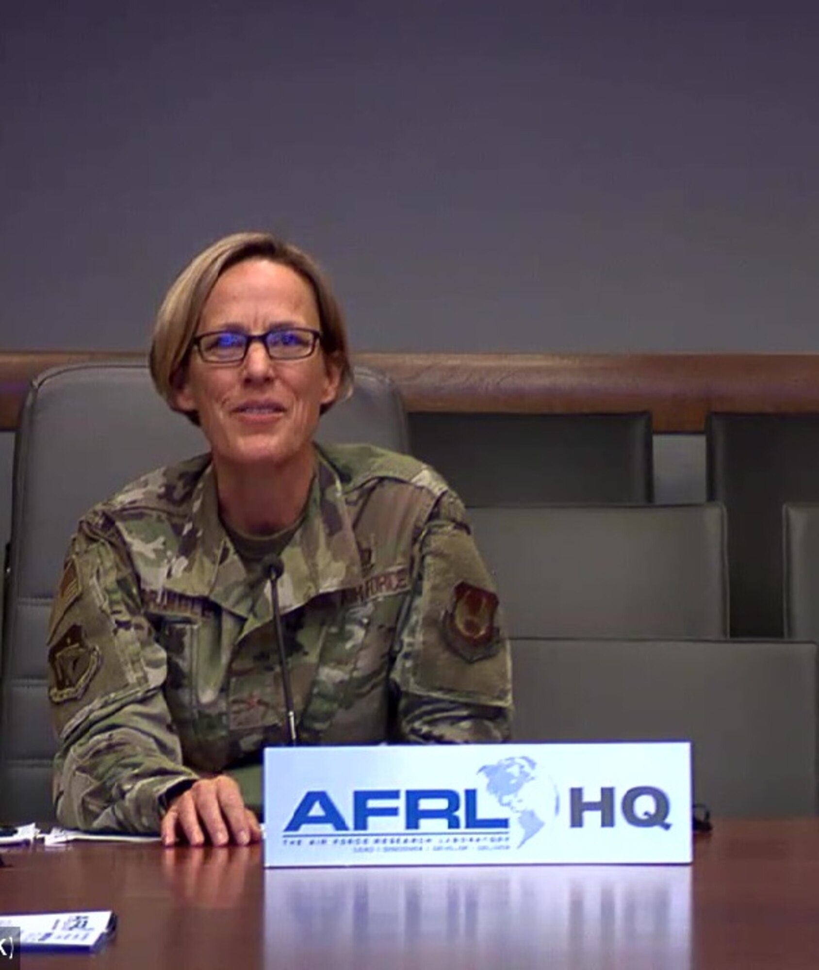 Brig. Gen. Heather L. Pringle, commander of the Air Force Research Laboratory, speaks with reporters during a virtual media roundtable event held during the Air Force Association's Air, Space and Cyber Conference Sept. 16, 2020. (Courtesy photo)