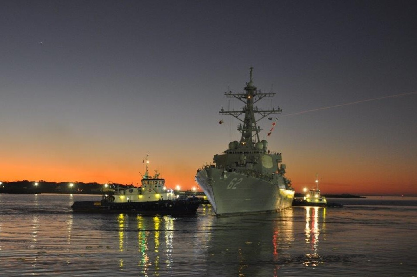 Ship at night