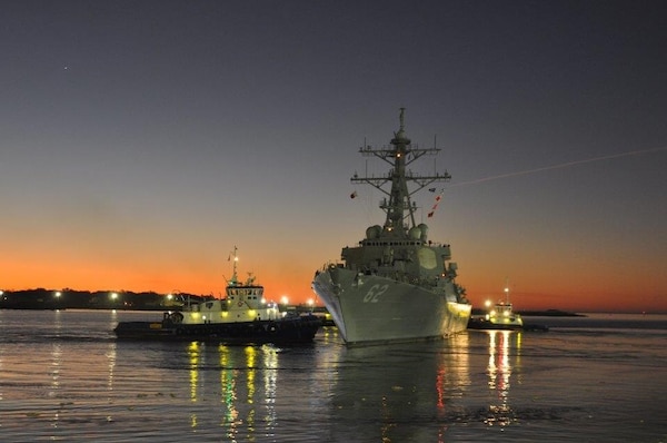 Ship at night