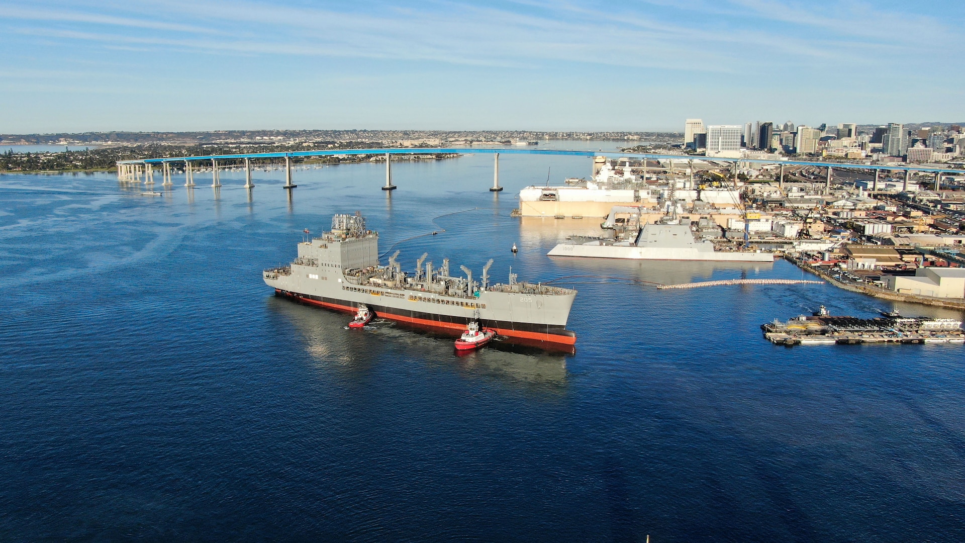 SAN DIEGO -- The future USNS John Lewis (T-AO 205), the Navy’s first-in-class Fleet Replenishment Oiler, launched from General Dynamics-National Steel and Shipbuilding Company (GD-NASSCO) on Jan. 12, marking a significant shipbuilding milestone.