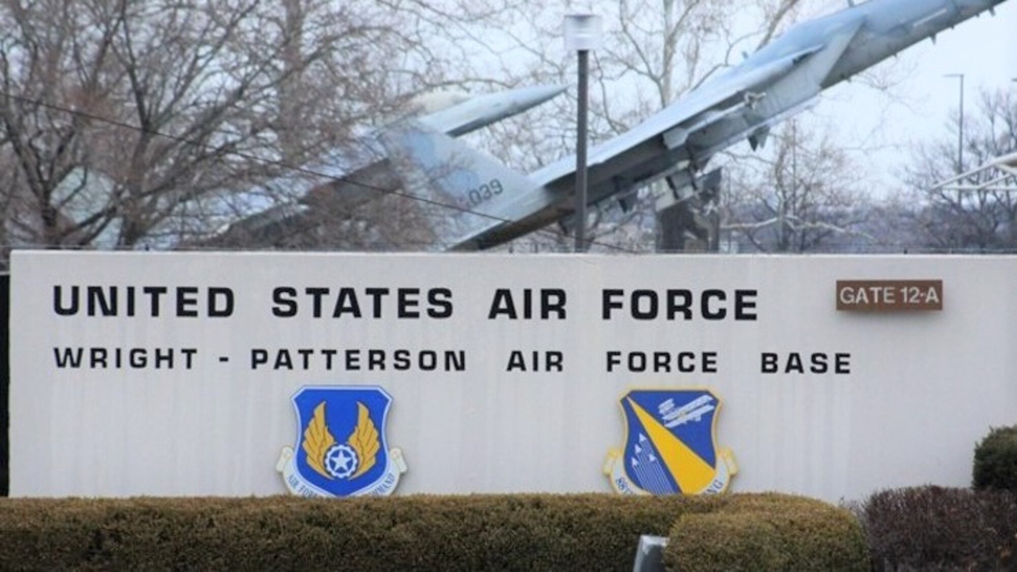 Wright-Patterson Air Force Base, Ohio, gate. (U.S. Air Force photo)