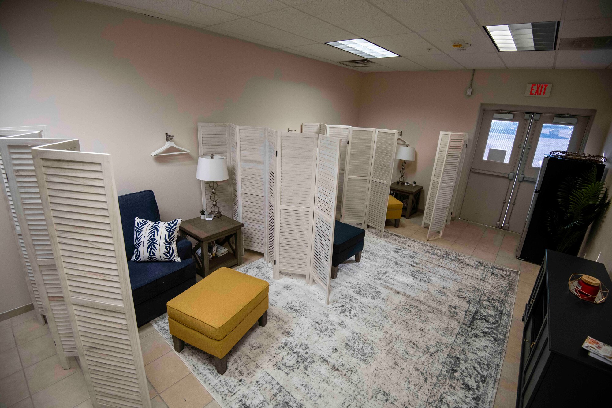 The new mother’s room can fit up to three mothers at a time while adhering to social distancing and also meets the mandated requirements for the Air Force’s requirement of lactation rooms for nursing mothers.
