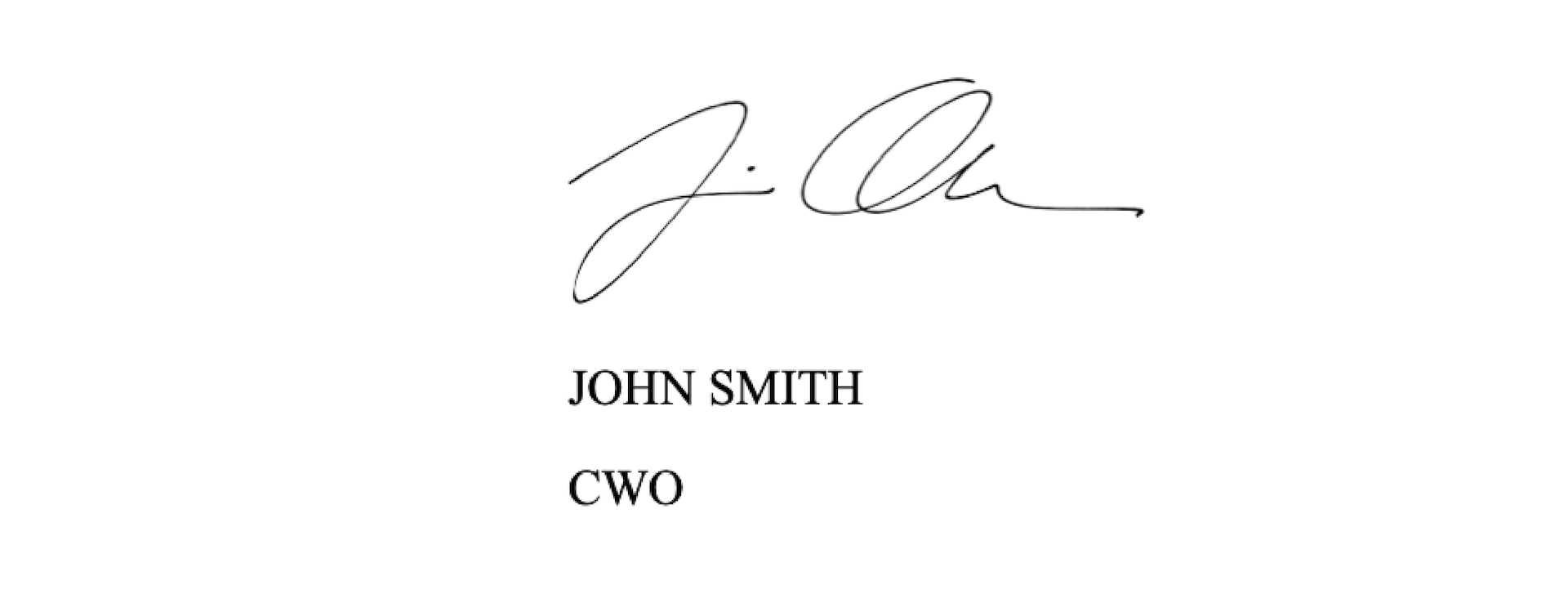 The signature section a sample AAR.  John Smith, CWO.