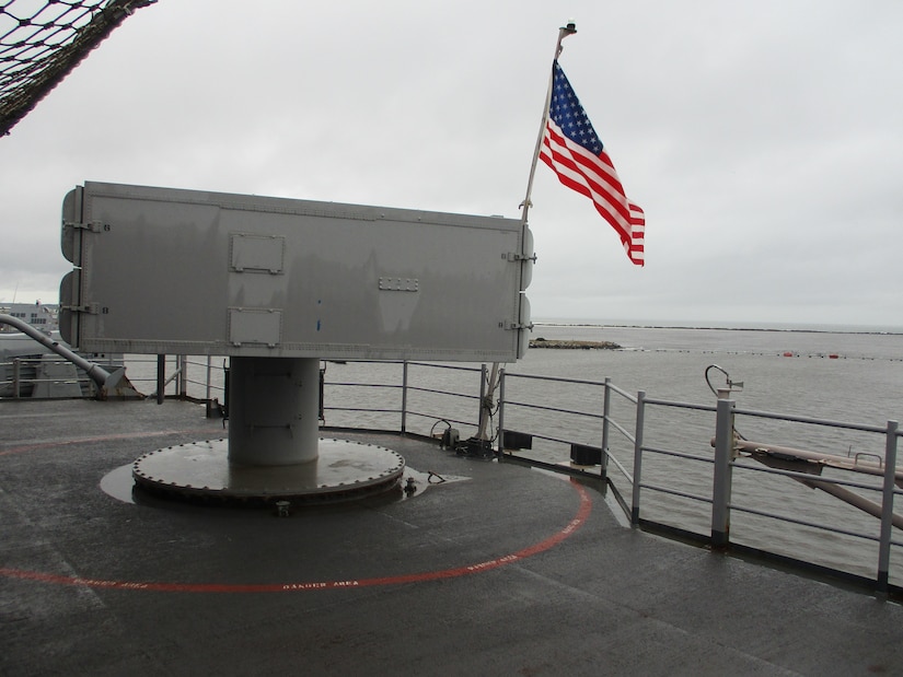 Photo of a Sea Sparrow on a U.S. Navy ship