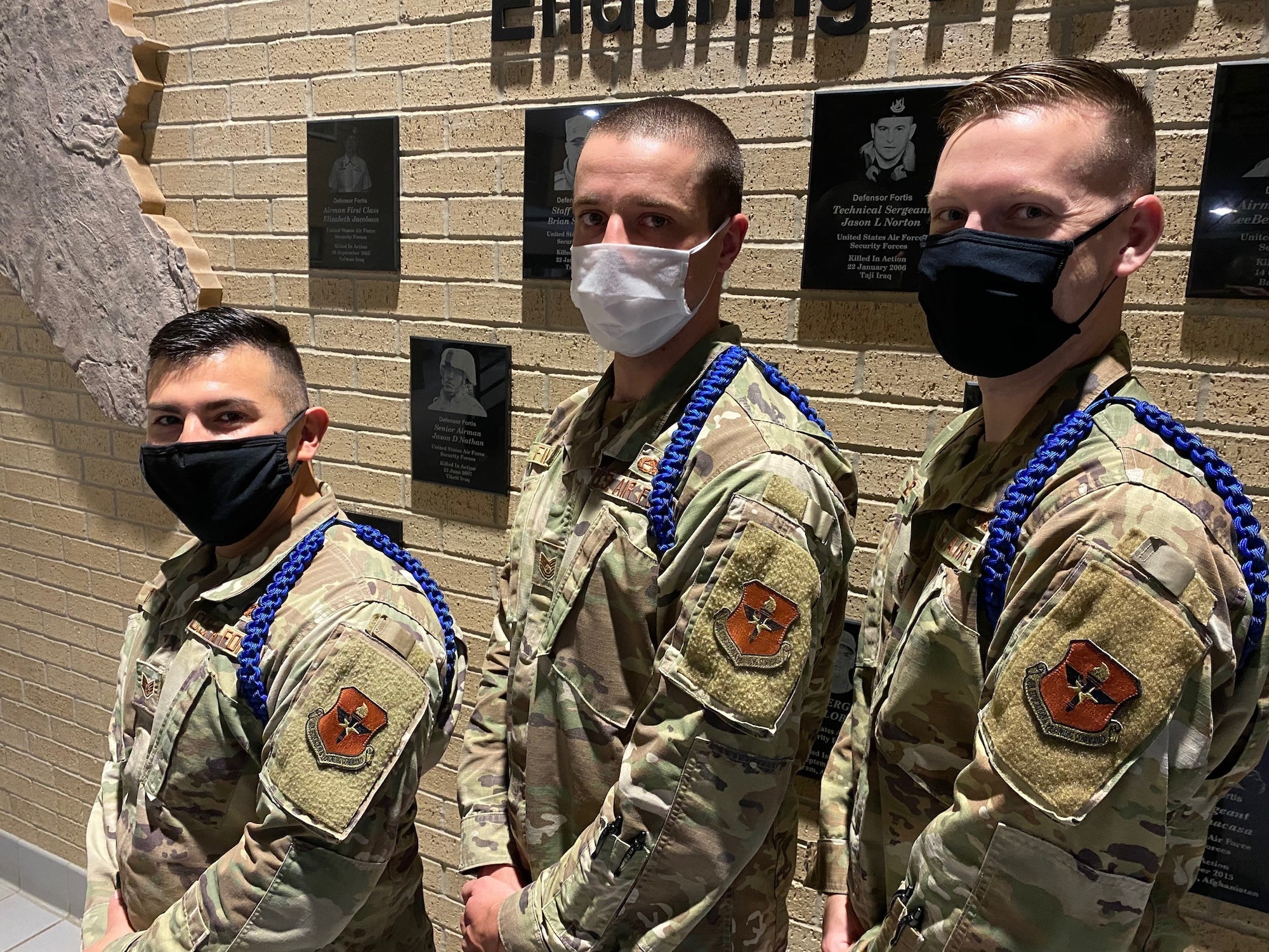 Five noncommissioned officers now have the distinction of being the first Military Training Leaders in the 37th Training Wing to wear the aiguillette of the Master MTL.