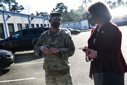 Virginia Deputy Secretary of Veterans and Defense Affairs Kathleen Jabs tours the Virginia National Guard’s Army Aviation Support Facility alongside Maj. Gen. Timothy P. Williams, the Adjutant General of Virginia, Dec. 11, 2020, near the Richmond International Airport. The tour served to better familiarize the deputy secretary with the capabilities of the VNG’s aviation assets, the support capabilities of the AASF, and the initiative to build a new facility.